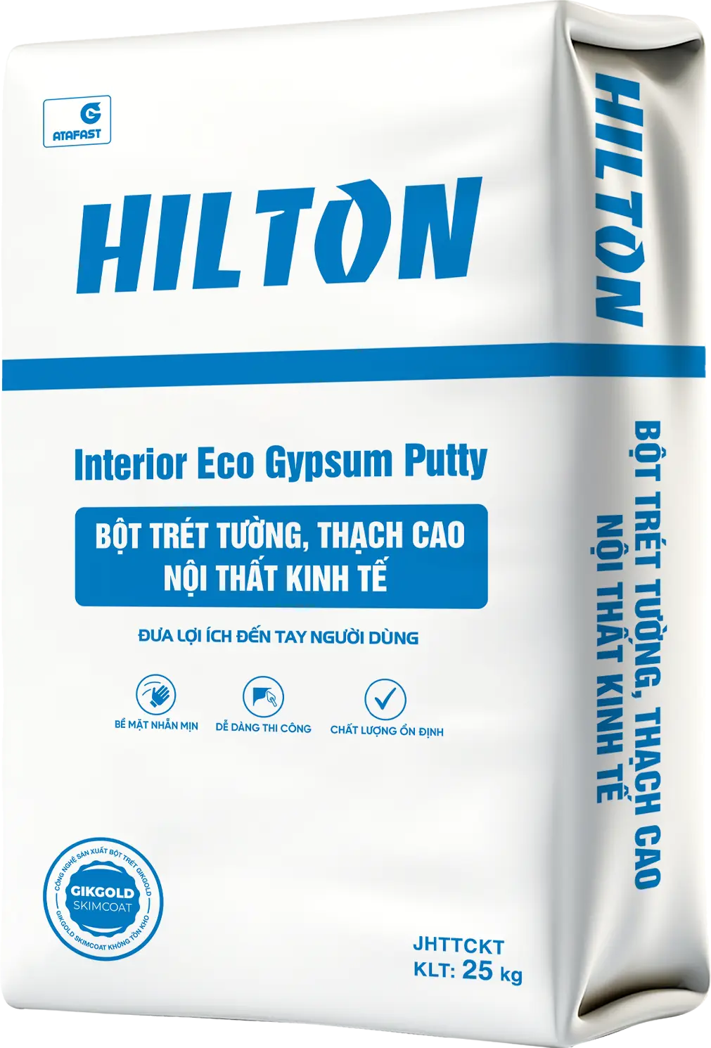 HILTON Interior Eco Gypsum Putty Bột trét tường, thạch cao nội thất kinh tế